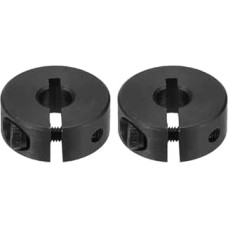 sourcing map 2 Stück einzelner geteilter Schaft, 6 mm Bohrung, einteiliger Klemmkragen, 20 mm Außendurchmesser, 8 mm Dicke, Karbonstahl, Schlosskragenklemme mit Stellschrauben (Schwarzoxid)