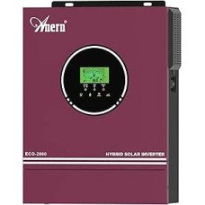 Anern 2000W Hybrid Wechselrichter Solar 12VDC auf 220V/230VAC mit Solarregler 80A, Reiner Sinus Wechselrichter PV 30~400 V, für 12V Lithium Batterien