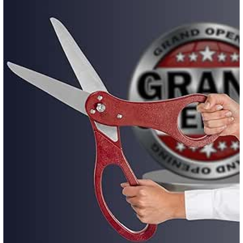20'' Rote Zeremonienschere zum Banddurchschneiden - Große rote Schere für Banddurchtrennungszeremonien, riesige Scheren-Requisite, große Schere zum Bandschneiden für besondere Events, Einweihungen und