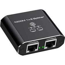 VEDINDUST LAN skirstytuvas nuo 1 iki 2 1000 Mbps Ethernet skirstytuvas, 2 prievadai su C tipo maitinimo kabeliu Gigabitinis jungiklis kompiuteriui, koncentratoriui, maršrutizatoriui, TV priedėliui, skaitmeninei televizijai ir kt.