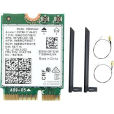 WiFi kortelė 9560NGW + 2 x antena 1730Mbps AC be 9560 2.4G + 5G BT 5.0 adapterio 802.11 AC M.2 CNVI 9560NGW adapteris WiFi kortelė