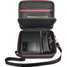 casmilee Hard Case for Canon SELPHY CP1500/CP1300/CP1200 Mini Mobile Photo Printer and Colour Ink Paper Set with Adjustable Shoulder Strap - Bag Only (Black)