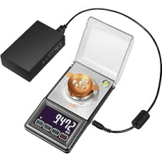 LCD Digital Scale Gram Jewellery Scales 30 g / 0.001 g Milligram Scales Laboratory Diamond USB Power Weight Balance Touch Bottom with Box (Size: 30 g / 0.001 g)