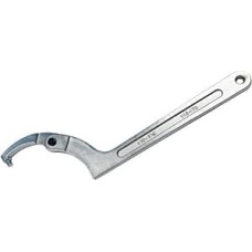 Verstellbarer Halbmondschlüssel Hakenschlüssel aus Chrom-Vanadium-Stahl für Motorrad-Stoßdämpfer und Wasserzählermuttern, Silber