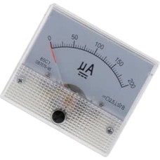 Analoges Strommessgerät Amperemeter für präzise Amperemessungen und gut ablesbare Skala für elektronische Anwendungen. Analoges Strommessgerät für die Schalttafel, Weiß, 0 200µA