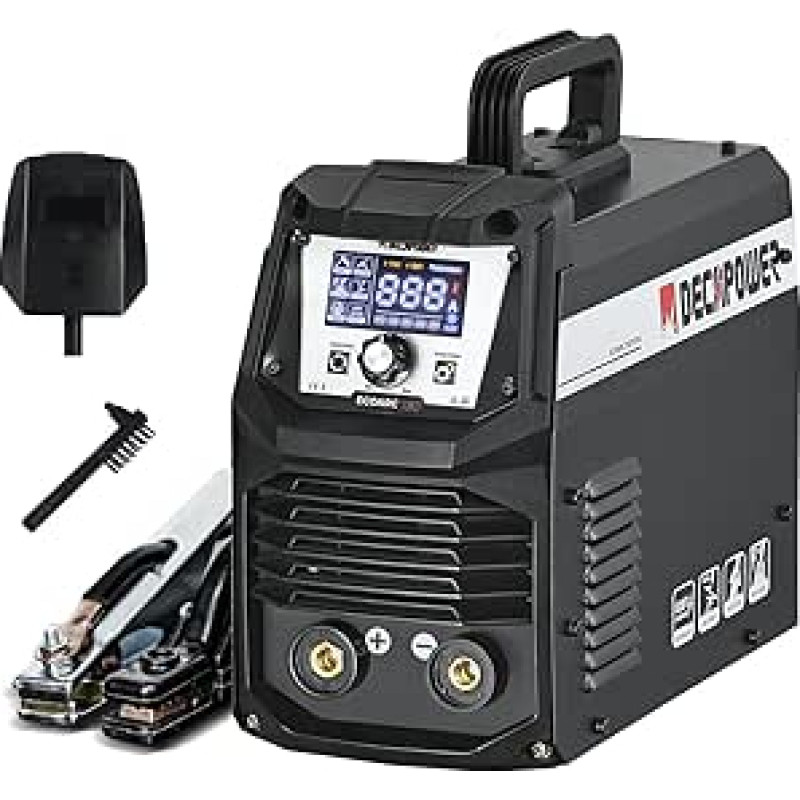 Decapower ECOARC Schweißgerät, 160 A, Lichtbogenschweißgerät, Inverter, MMA-Schweißen, elektriniu būdu valdomi įrenginiai, tragbar, mit Display für den Familiengebrauch (PACK 1)