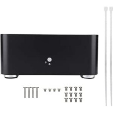 ITX Computer Case, ITX-PC Gaming Case Made of Aluminium Alloy with Dual USB 3.0 / USB 2.0 Interface, Desktop Gaming Case for Minh IIX Motherboards (Black)