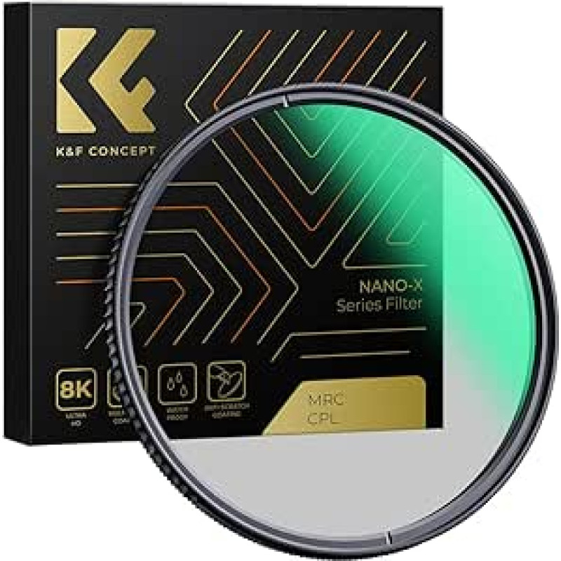 K&F CONCEPT Nano-X filtras 39 mm žiedinis poliarizatorius CPL CPL poliarizacinis filtras HD optinis stiklas su 28 sluoksnių nano danga