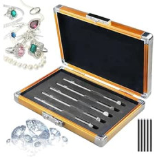 5er-Pack Mohs-Härtetest-Set, 5-9 Kratztester, industrielles Mineral-Identifizierungsset, Schmuckhärte-Picks mit Aufbewahrungsbox, für Marmor, Schmuck, Jade, Keramikfliesen