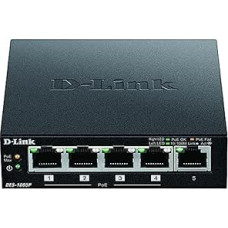D-Link 5 prievadų Fast Ethernet PoE stalinis kompiuteris su 1 PoE prievadu, DES-1005P_E (kompiuteris su 1 PoE prievadu) - Europos kištukas