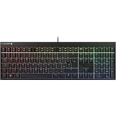 CHERRY MX 2.0S mechaninė žaidimų klaviatūra su RGB apšvietimu, UK išdėstymas (QWERTY), laidinė, sukurta Vokietijoje, MX RED jungikliai, juoda