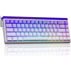 AULA Hero 68 žaidimų klaviatūra, mechaninė, Hall efekto magnetinis jungiklis, 0,01 mm reguliuojamas suveikimo greitis, 8K apklausos dažnis, šoninis graviravimas, 60 % RGB klaviatūra su kabeliu, QWERTY (violetinė)