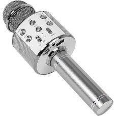 Karaoke microphone with Bluetooth player, silver