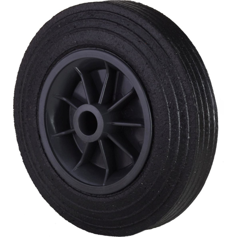 Wheel for waste container, rubber, through-flow, diameter 200mm