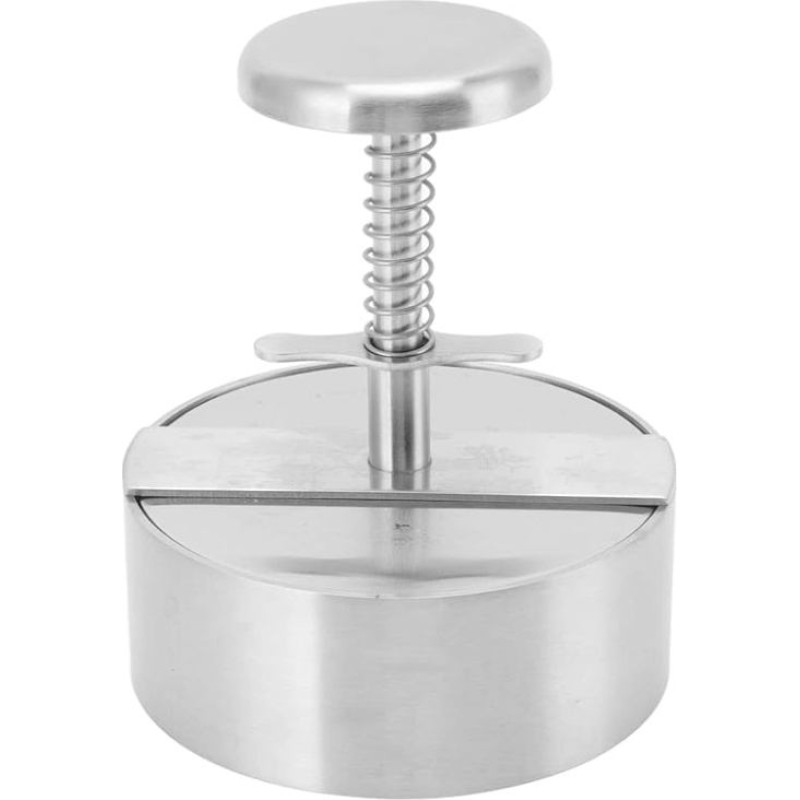 Stainless Steel Burger Press with Spring-Loaded Handle