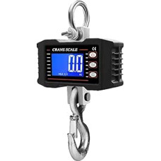 Kranwaage, skaitmeninis rankinis vežimėlis su fergbedienung 1000 kg/2204 lbs Hochleistungs-Kranwaage LCD-Hintergrundbeleuchtung Industrielle Hakenwaage(Blue)