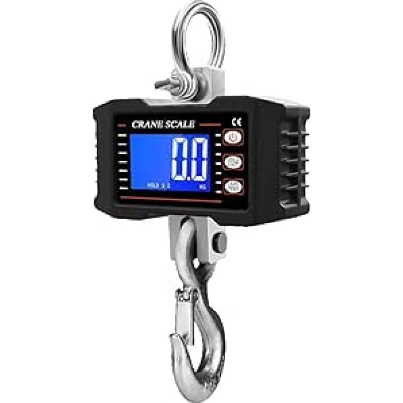 Kranwaage, skaitmeninis rankinis vežimėlis su fergbedienung 1000 kg/2204 lbs Hochleistungs-Kranwaage LCD-Hintergrundbeleuchtung Industrielle Hakenwaage(Blue)