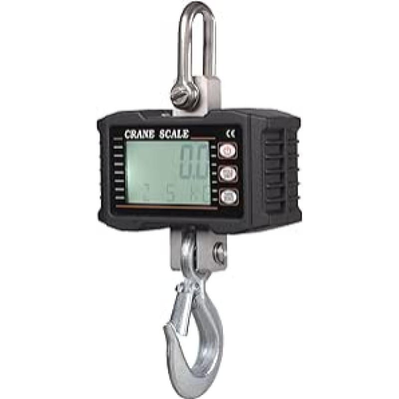Krovinys, Mini-LCD-Digital-300-kg-tragbare industrielle elektronische schwere Hakenkran-Hängewaage(1000KG-Black)
