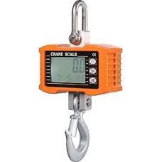 Kranwaage, Digitale Hängewaage 1000kg/ 2204lbs Hochleistungs-Kranwaage LCD-Hintergrundbeleleuchtung Industrielle Hakenwaage Gewichtsausgleichswerkzeug(Orange)