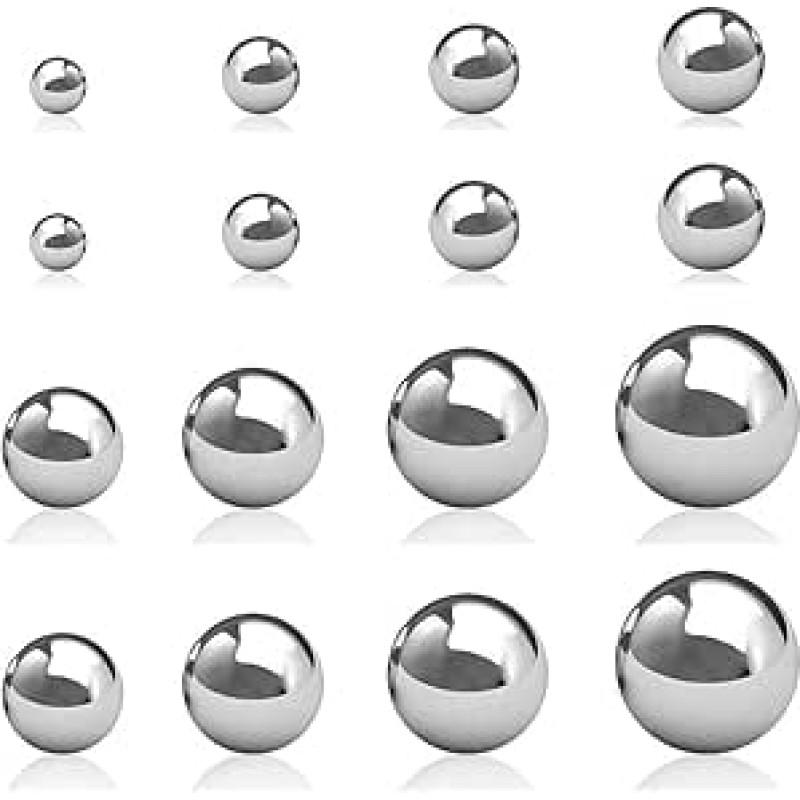 Guoliai guoliams, plieniniai rutuliukai, kieti 304 nerūdijančio plieno rutuliukai, skersmuo 0,4 mm, 0,5 mm, 0,9 mm - 10 mm, apvalūs rutuliniai guolių rutuliukai, lygūs rutuliukai (100 vnt., 1 mm)