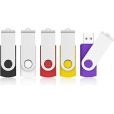 KOOTION Pakuotė iš 5 USB lazdelių 32 GB 3.0 USB atminties lazdelės 5 pakuotės duomenų lazdelės 32 GB atminties lazdelės Spalvotos USB atmintinės Lauwferk 32 GB USB atmintinės metalinis rinkinys 5 vienetų 32G duomenų saugojimo lazdelės