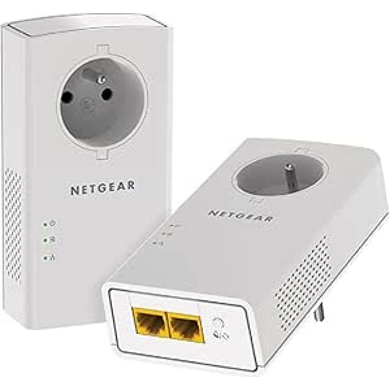 NETGEAR 2 adapterių pakuotė CPL 2000 Mbit/s- 2 prievadai 10/100/1000 RJ45 - Su integruota jungtimi PLP2000-100FRS