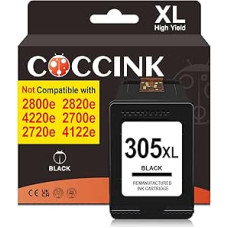 COCCINK 305XL juodos spalvos kasetės HP 305 spausdintuvui Envy 6032e 6000 6432e 6400 6020e 6030e 6022e 6420e 6430e 6000e 6400e 6452e 6455e 6458E 6458 64500 e 6020 6032 6032 6022 6432 6422 rašalo kasetės HP 305 XL