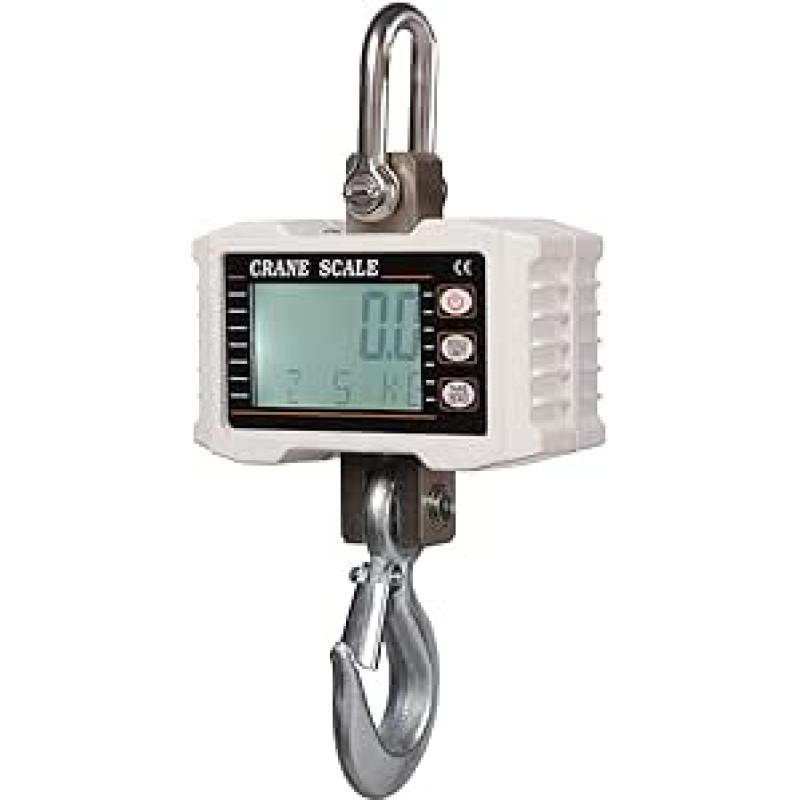 Industrielle elektronische Gepäckwaage, hochpräzise industrielle Kranwaage, Digitale industrielle schwere Kranwaage, LCD-Display, geeignet for den Bauernhof zu Hause (Spalva: Bianco, Dydis: 1000KG)