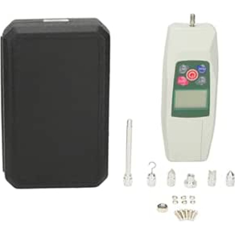 Digitales Kraftmessgerät, Push-Pull-Messgerät und Dynamometer - Spannungs- und Drucktester - 2 N 0,2 kg 0,45 lb 7,2 oz Kapazität - 4 Messeinheiten mit Spitzen- und Echtzeitmodus -