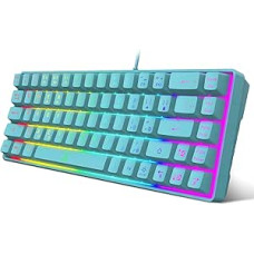 Snpurdiri 60 % procentų žaidimų klaviatūra, ergonomiška, maža, tyli, kompaktiška RGB apšviesta klaviatūra, skirta 