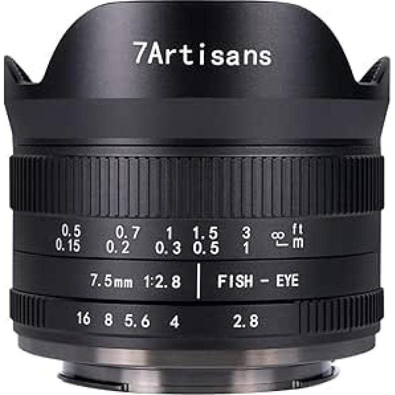 7Artisans 7,5 mm F2,8 II APS-C Fisheye, skirtas G1 G2 G3 G5 Olympus epm1 E-PL1 E-PL1 E-PL2 E-PL3 E-PL5