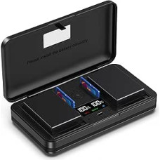 EN-EL14 fotoaparato baterijų įkroviklio rinkinys (įskaitant dvi baterijas), suderinamas su Nikon DSLR, Coolpix P7100, P7700, P7800. 5 V/2 A USB įėjimas, 8,4 V/2 A išėjimas, LCD ekranas