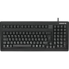 CHERRY G80-1800 Kompaktiška mechaninė klaviatūra pramoninėms programoms, vokiškas išdėstymas (QWERTZ), laidinė (USB ir PS/2), MX Black jungikliai, juoda