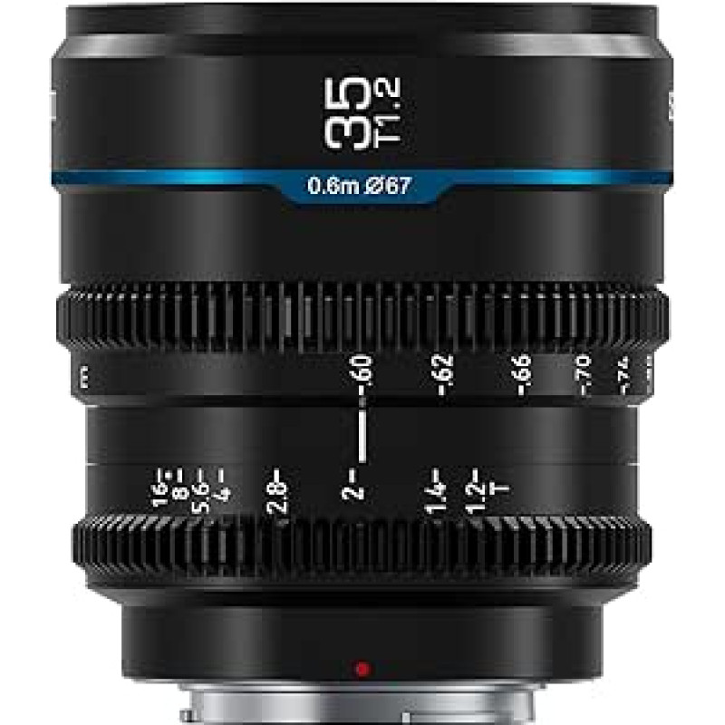 SIRUI Night Walker 35 mm T1.2 rankinis kino objektyvas, skirtas MFT laikikliui (Micro Four Thirds), S35 pagrindinis objektyvas, skirtas BMPCC4K, GH6, GH5 II, Z CAM (MS35M-B, juodas)