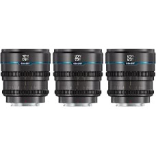 SIRUI Night Walker S35 Filmavimo objektų rinkinys 24 mm, 35 mm, 55 mm, T1.2, skirtas fotoaparatams su X, X-H2/H2S, XT-4, XT-3, X-S10, X-S20 (X monitorius, pilkas metalas)