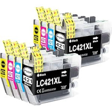 LC421XL kasetės suderinamos su Brother LC421 XL spausdintuvų kasetėmis, skirtomis Brother MFC-J1010DW DCP-J1050DW DCP-J1140DW DCP-J1800DW spausdintuvams (LC421 juoda, LC421 žydra, LC421 rausva, LC421 purpurinė, LC421