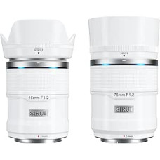 SIRUI Snaiperio automatinio fokusavimo objektyvų rinkinys, 16 mm, 75 mm F1.2 didelio kampo APS-C Pour Z30, Z50, Zfc (Monture Z, Blanc)