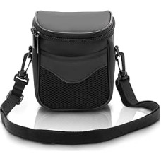 FOSOTO Black PU Leather Compact Digital Camera Case Bag Compatible with Canon IXUS 185 PowerShot G7 X Mark II, Nikon Coolpix B500, P600, Sony HX90 W830 Camera Bags, black, Krepšiai ir fotoaparatų krepšiai