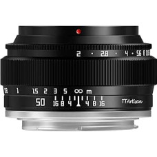 TTArtisan 50 mm F2 rankinis viso kadro fotoaparato objektyvas Kompaktiškas dizainas Lengvas standartinio židinio nuotolio fotoaparato objektyvas Fuji X-Mount