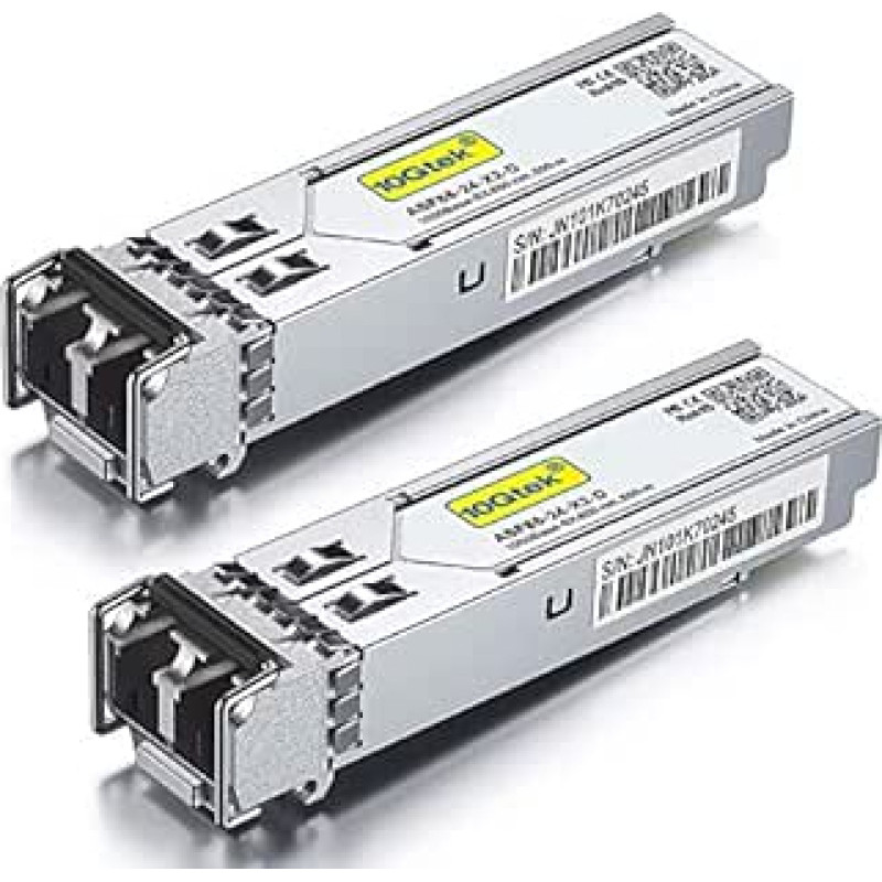 10Gtek [2 vnt.] HP suderinamas 1G SFP SX daugiamodis siųstuvas J4858A/ J4858B/ J4858C/ J4858D, 1000Base-SX SFP Mini-Gbic modulis, dviguba LC jungtis, 850 nm, 550 m