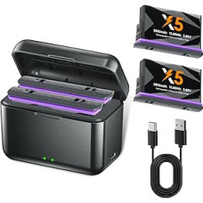 2 x 2850 mAh įkraunamos baterijos, skirtos 