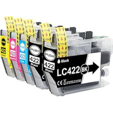 5 x LC422 LC422XL rašalo kasetės, suderinamos su Brother LC422 LC422 LC422XL LC-422XL LC-422XL LC-422XLVAL, skirtos Brother MFC-J5345DW MFC-J5740DW MFC-J5740DW MFC-J6940DW MFC-J6540DW (2 juodos spalvos, 1 žydra, 1 geltona, 1 purpurinė)