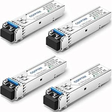 QSFPTEK 4 pakuotės 1000BASE-LX/LH Gigabit SFP modulis, 1.25G SFP 1310nm 10km DDM LC prievado vieno režimo mini-GBIC siųstuvas, skirtas 