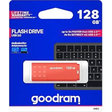 goodram USB atmintinė su 128 GB UME3 - USB 3.0 duomenų saugojimo rašiklis - skaitymo greitis iki 60 MBs - atmintinė - USB atmintinė su plastikiniu korpusu - oranžinė