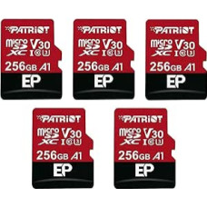 Patriot Memory 256GB A1 / V30 Memory Card for Android Phones and Tablets 4K Video Recording - Pack of 5