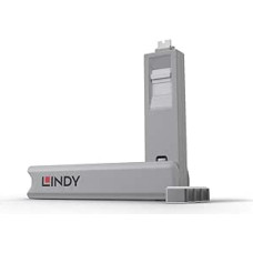LINDY 40427 USB C tipo prievado blokavimo raktas, baltos spalvos, 4 vnt.