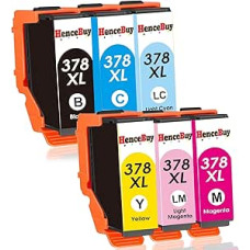 378XL Printer Cartridges for Epson 378 378XL Multipack Compatible with Expression Photo XP-8700 XP-8600 XP-8500 XP-8605 XP-8505 XP-15000 XP8700 XP8600 XP8500 Cartridges (6-Colour, BK C M Y LC