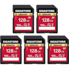 GIGASTONE 128GB SDXC atminties kortelė 5 pakuotėse 