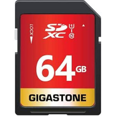 Gigastone 64GB SDXC UHS-I U1 10 klasės atminties kortelė iki 80MB/s, skirta 