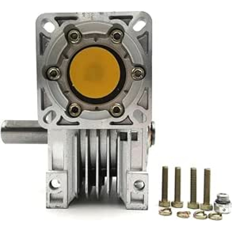 Sliekinė pavara, NMRV050, sukimosi dažnio santykis 50:1, įėjimo anga 14/19 mm, stačiakampė sliekinė reduktoriaus pavara, skirta NEMA42 servo/steperio varikliui